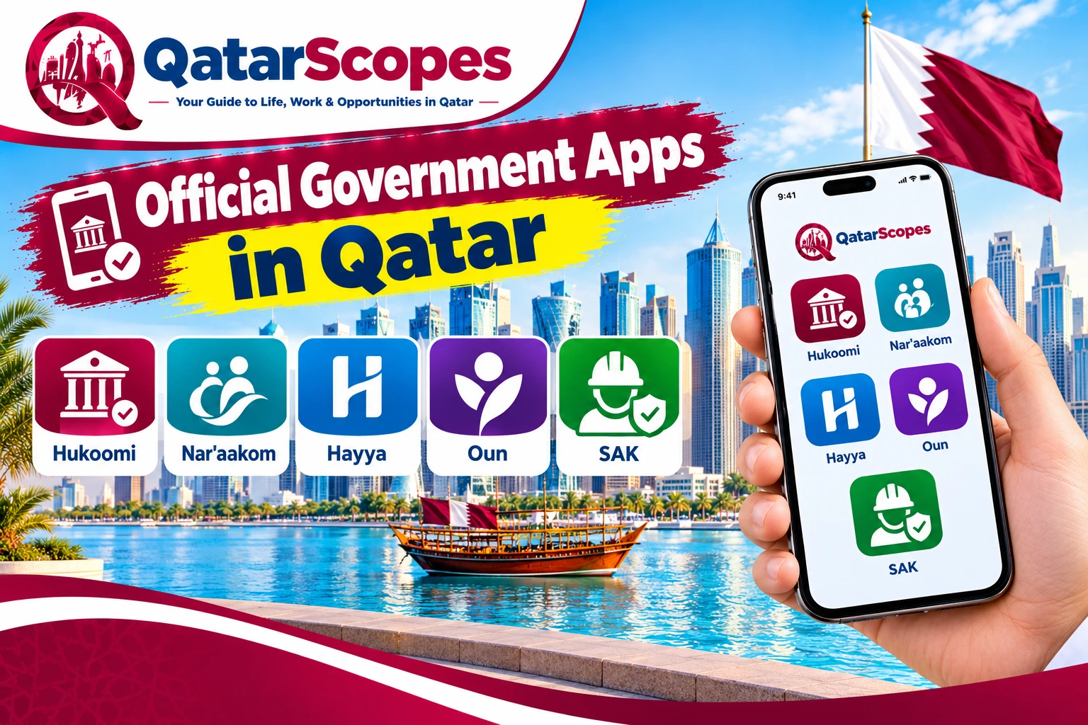 Official Government Apps in Qatar: Metrash, Nar'aakom, Oun and More