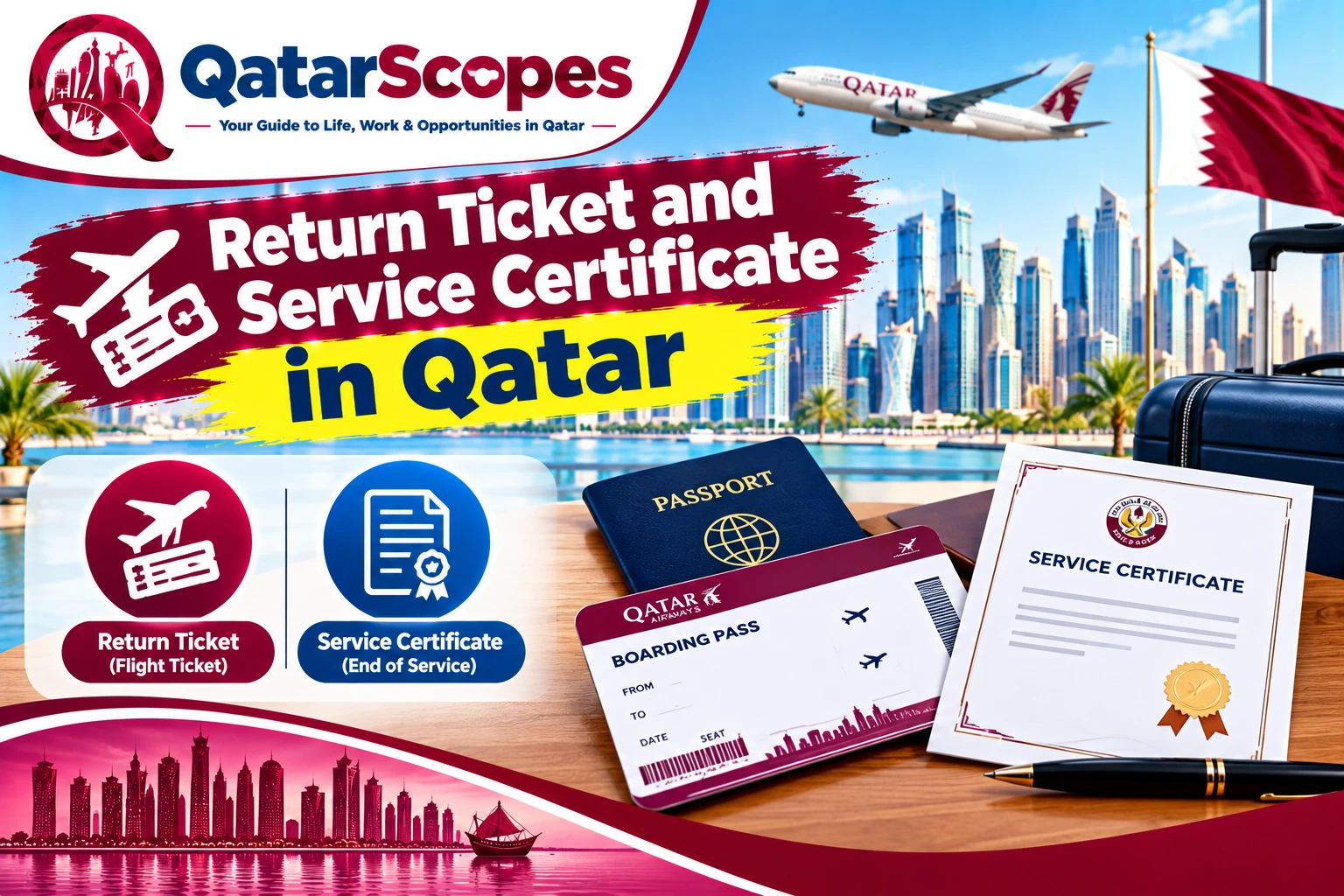 Return Ticket and Service Certificate in Qatar: What Your Employer Owes at the End